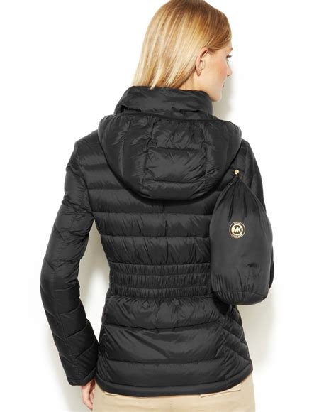 michael kors down packable jacet with hood|Michael Kors puffer coat.